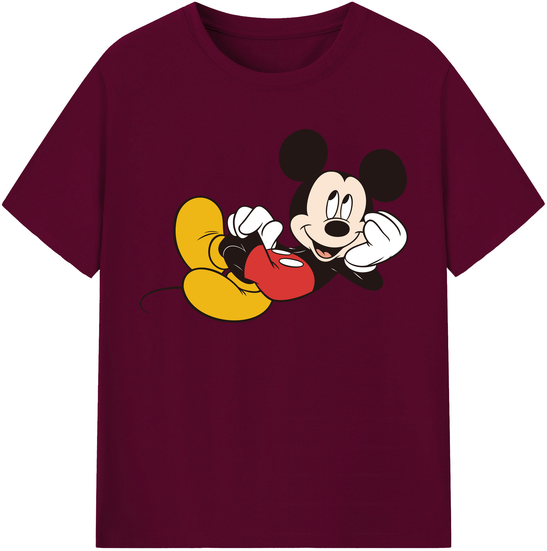 （画像用） ミッキーマウス Mickey Mouse レディースカジュアルプリントTシャツ（綿100％）